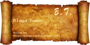 Blaga Tomor névjegykártya